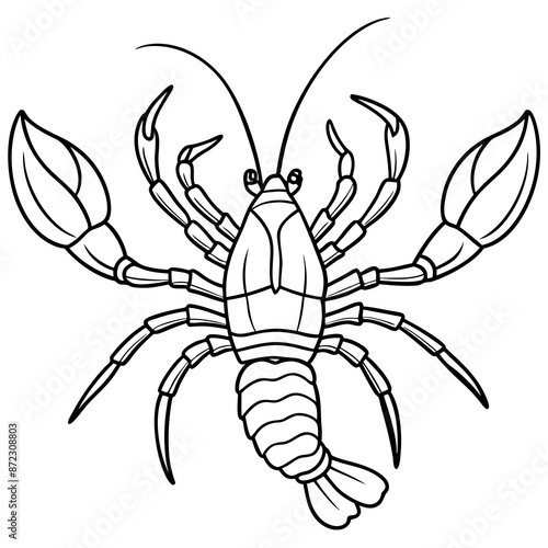illustration of Lobster isolated silhouette vector