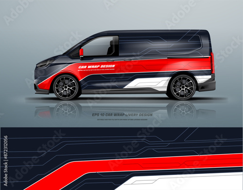 Racing van Vector sport background for car wrap race car car decal livery