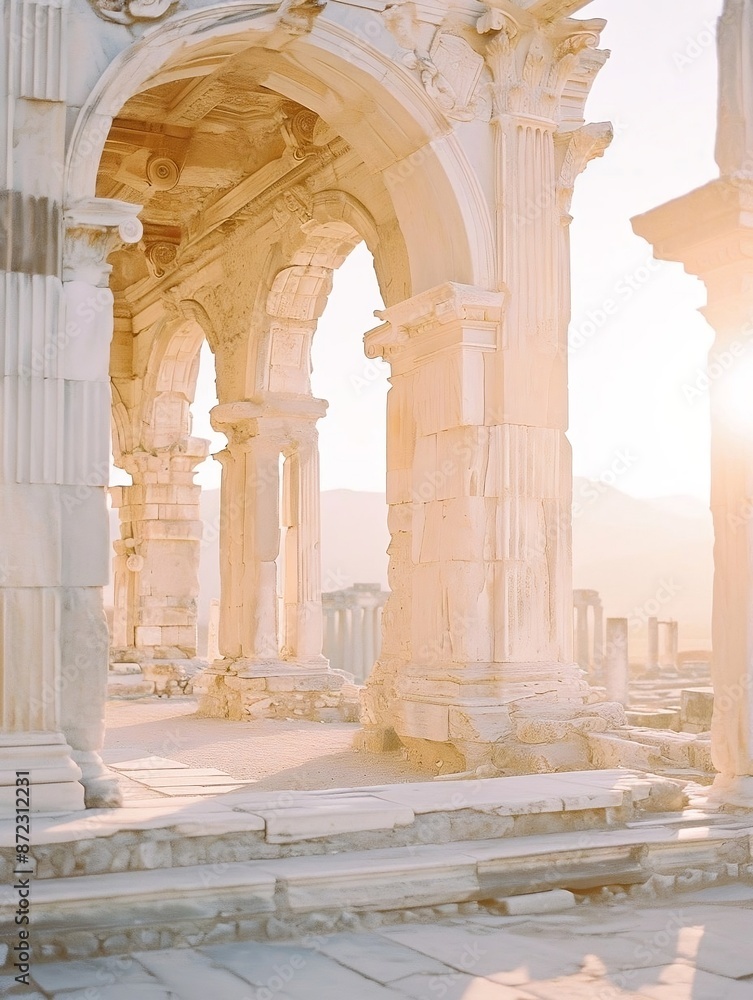 ancient roman ruins at sunset ancient roman ruins at sunset