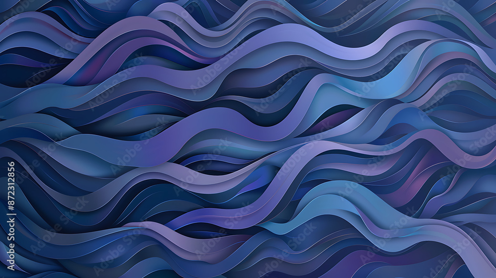 Serene Waves: Vector Design in Shades of Blue and Purple Serene Waves: Vector Design in Shades of Blue and Purple