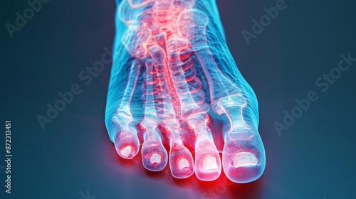 Gout Attack on Toe with Uric Acid Buildup