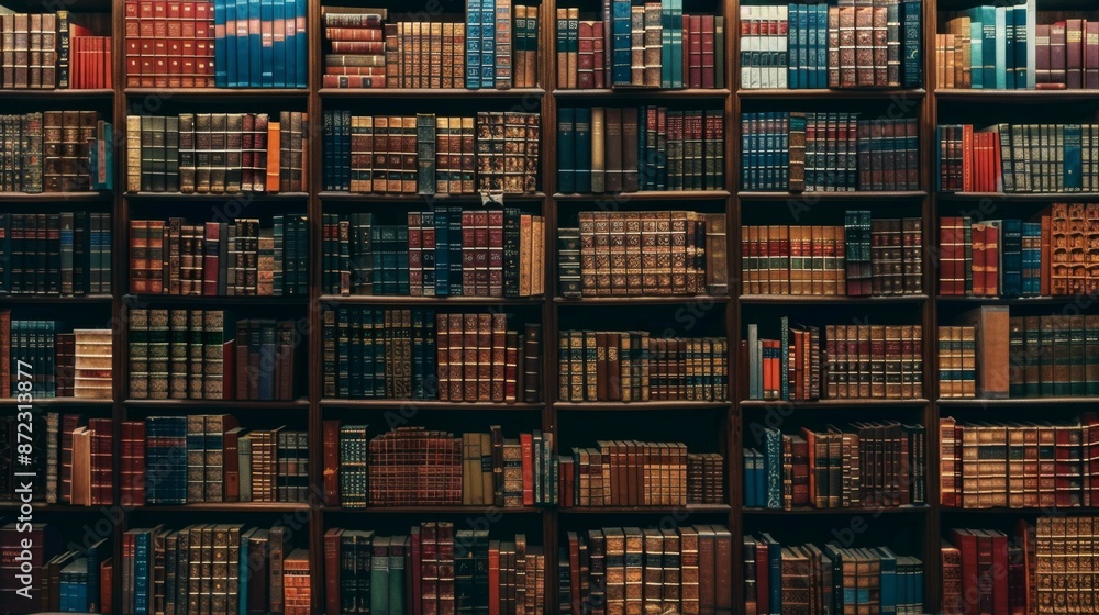 An image of a library shelf filled with books of various colors and sizes. It represents knowledge, education, exploration, and the pursuit of learning and wisdom. An image of a library shelf filled with books of various colors and sizes. It represents knowledge, education, exploration, and the pursuit of learning and wisdom.