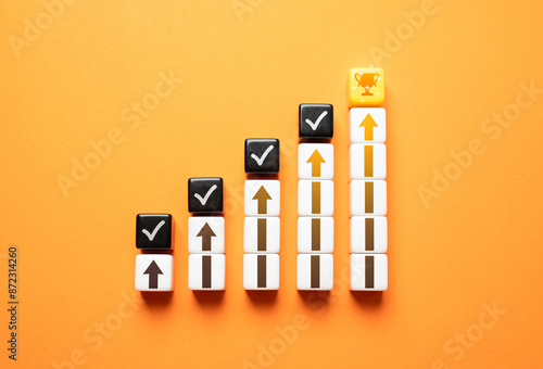 Fulfill the criteria and achieve success. Acquiring new skills. Reach the top. Gaining experience and opportunities. Rise to a higher level.