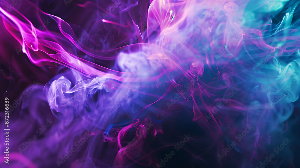 Mesmerizing Smoke Wisps: Purple and Blue Abstract Art Mesmerizing Smoke Wisps: Purple and Blue Abstract Art