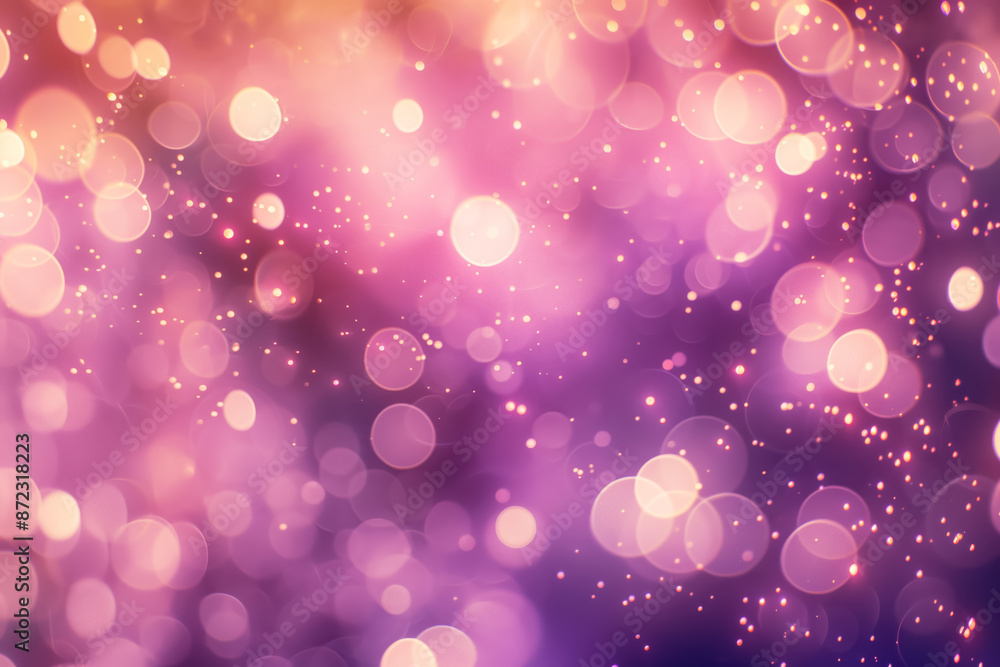 An abstract purple and pink background with reflective bokeh light effects An abstract purple and pink background with reflective bokeh light effects
