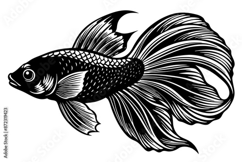 marine fish  silhouette vector illustration 