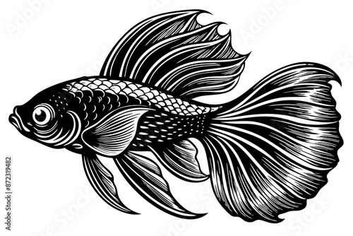 marine fish  silhouette vector illustration 