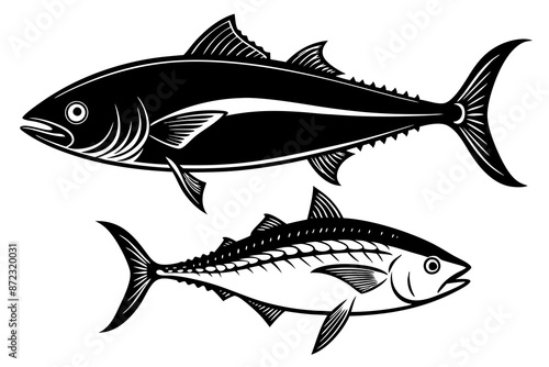 marine fish silhouette vector illustration photo