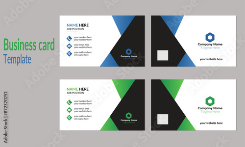 Elegant corporate card with blue and green gradient