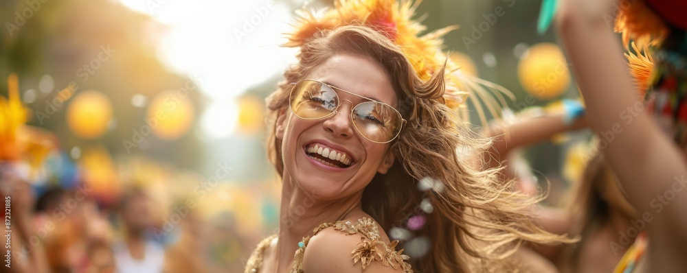 A participant dressed in colorful attire is joyfully dancing in a festive outdoor celebration, surrounded by other joyful participants, evoking a sense of happiness and community. A participant dressed in colorful attire is joyfully dancing in a festive outdoor celebration, surrounded by other joyful participants, evoking a sense of happiness and community.