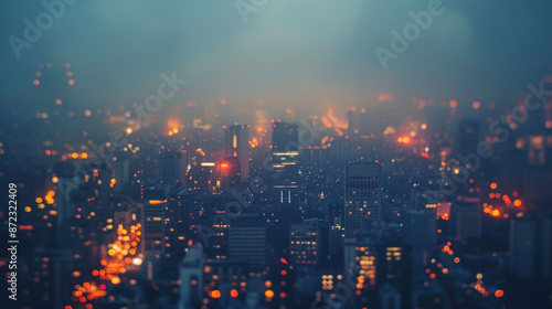 City lights in autumn dawn © Sergei