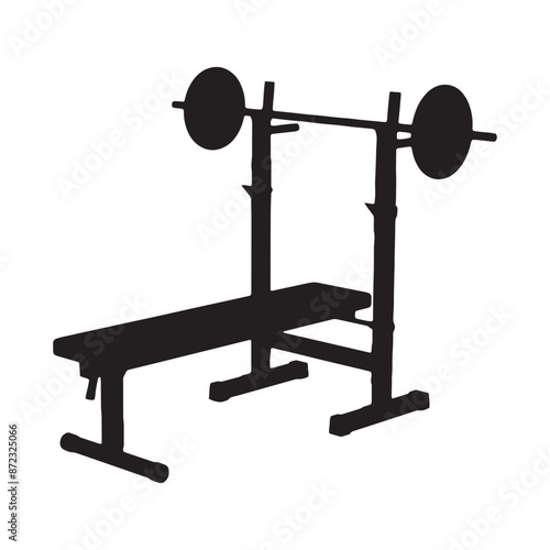 Weight Bench Vector Art Silhouette