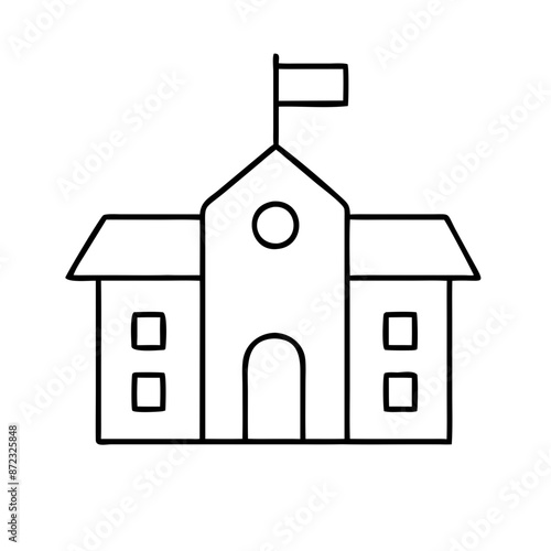 school building icon : education, learning, classroom, university, back to school, elementary school, schoolhouse, teaching