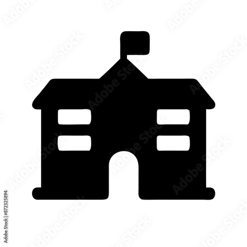 School Building Icon: Education, Classroom, University, Schoolhouse, Learning, Student, Schoolyard, Academic, Back to School, Elementary School, Preschool, Knowledge, Study, Homework, Teacher, College