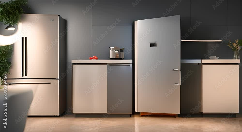 Refrigerator empty of food 4k animation Refrigerator empty of food 4k animation