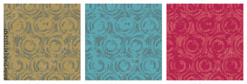 Grunge geometrical seamless pattern. Textured Geometric simple print. Abstract geometric ornament. Rounds tile repeat print