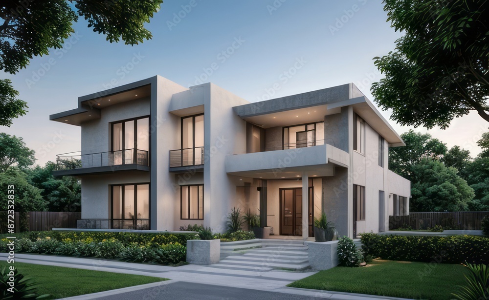 A Contemporary Dwelling with Stylish Architecture, Beautiful Exterior Design, and a Serene Garden Setting. Perfect Family Home in a Residential Neighborhood, Featuring Thoughtful Construction A Contemporary Dwelling with Stylish Architecture, Beautiful Exterior Design, and a Serene Garden Setting. Perfect Family Home in a Residential Neighborhood, Featuring Thoughtful Construction