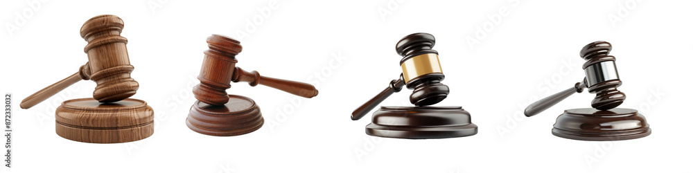 Set of Gavel isolated on transparent background Set of Gavel isolated on transparent background