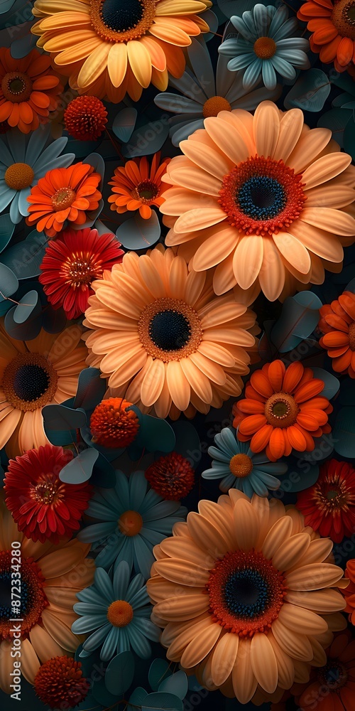 bouquet of gerberas, delicate color background, cinematic hyper realistic photorealistic ultra high quality cinematic lighting, 8k,
bouquet of gerberas, delicate color background, cinematic hyper realistic photorealistic ultra high quality cinematic lighting, 8k,