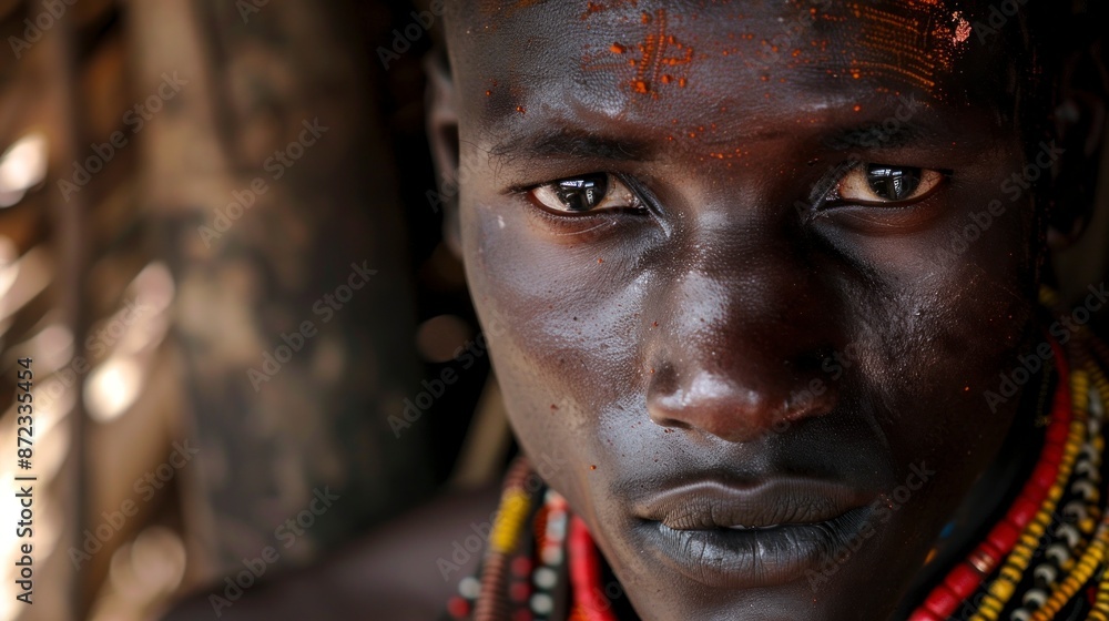 portrait of a native black man from an african tribe portrait of a native black man from an african tribe