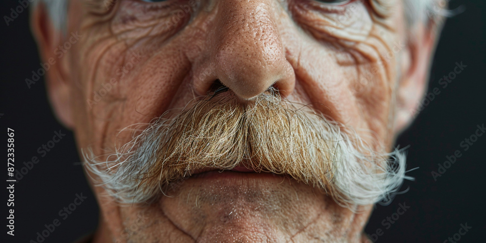 Wisdom, experience, barber advert concept. Portrait of an senior male good-looking man with a long, hipter moustage white beard and blue eyes Wisdom, experience, barber advert concept. Portrait of an senior male good-looking man with a long, hipter moustage white beard and blue eyes