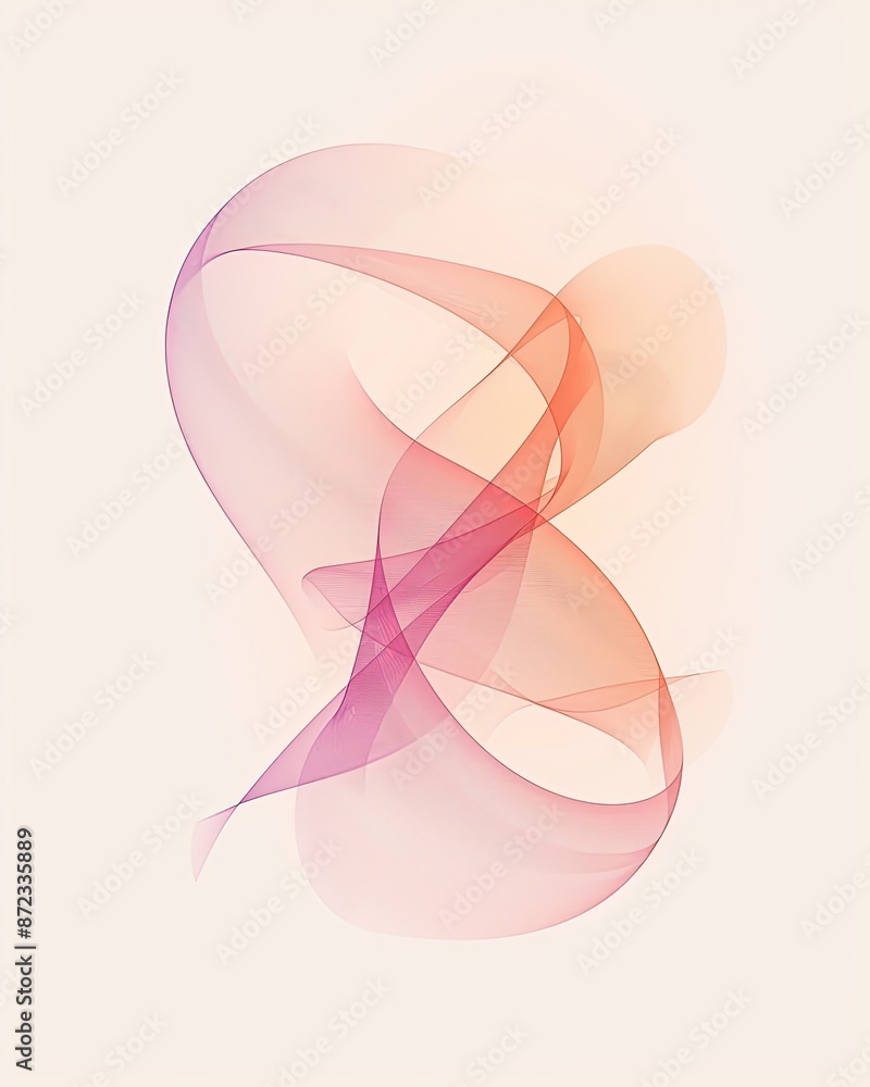Abstraction artistique avec rubans translucides roses Abstraction artistique avec rubans translucides roses