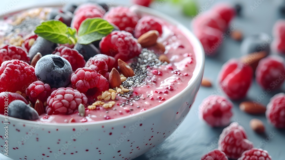 Delicious Raspberry and Blueberry Smoothie Bowl Delicious Raspberry and Blueberry Smoothie Bowl