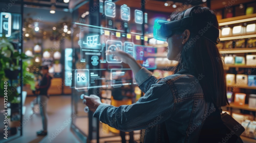 background displaying a user interacting with virtual product background displaying a user interacting with virtual product