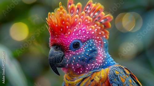 Colorful Palm Cockatoo In A Green Forest photo