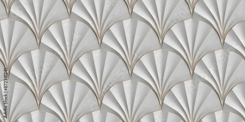 Elegant 3D geometric wallpaper design in seamless pattern