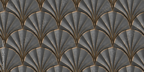 Seamless 3D pattern in glume tones for wallpaper design