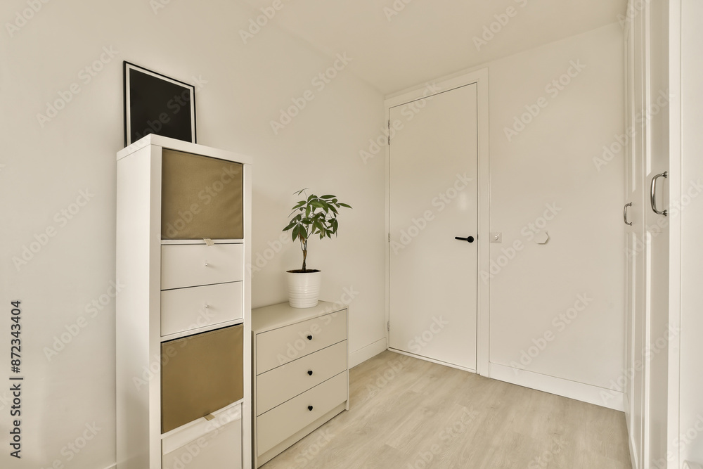 Modern minimalist bedroom with stylish furniture Modern minimalist bedroom with stylish furniture