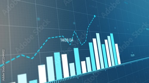 Dynamic rises and falls in cryptocurrency market — animated charts and motion diagrams depicting trading trends, finance, bank profit and loss fluctuations.