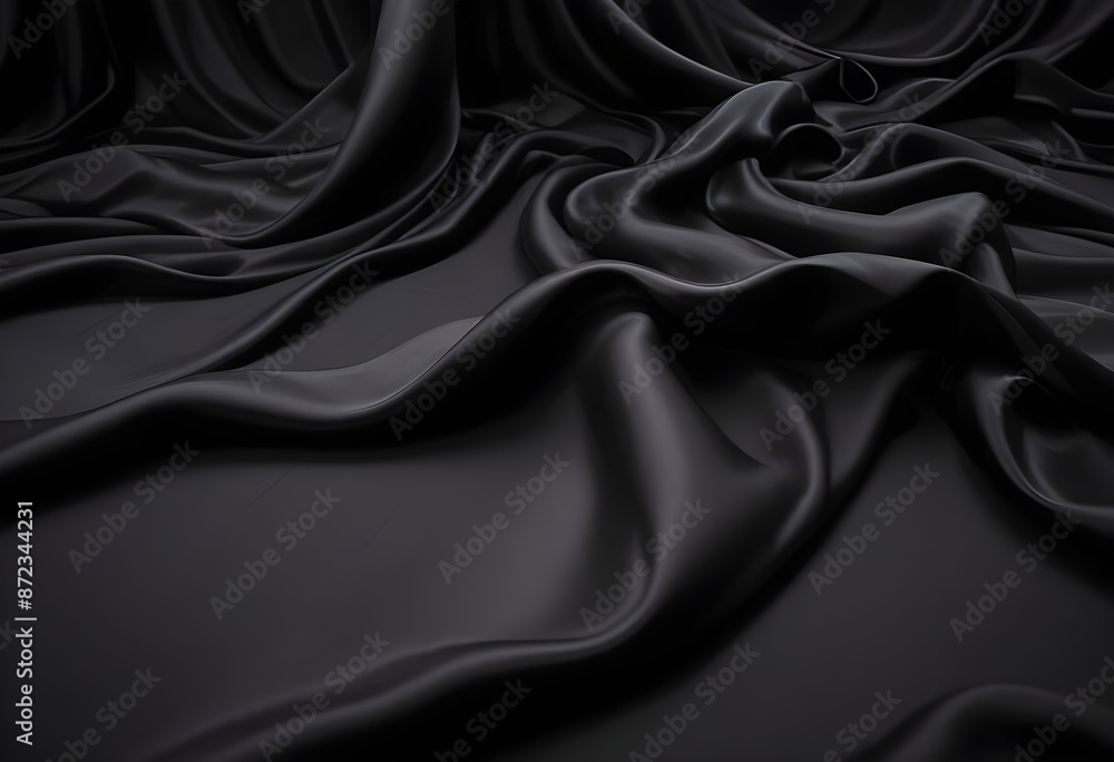 Wavy smoot soft black silk drap fallind surface sample texture background Wavy smoot soft black silk drap fallind surface sample texture background