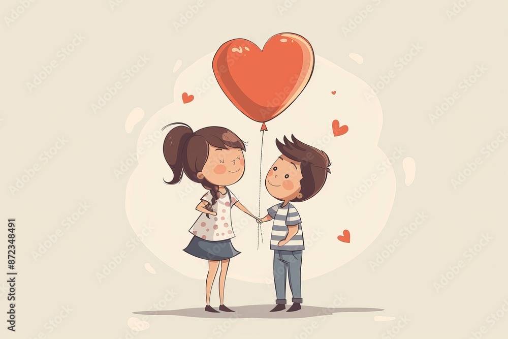 Silhouetted profiles of a couple with heart shapes digital illustration capturing love and connection in a vibrant design Silhouetted profiles of a couple with heart shapes digital illustration capturing love and connection in a vibrant design