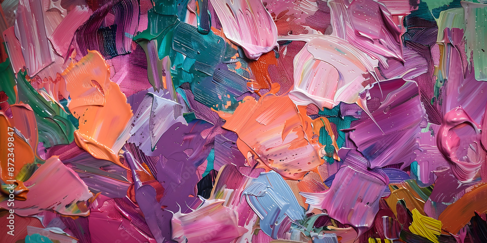 Vibrant Palette: Abstract Acrylic Paint Texture