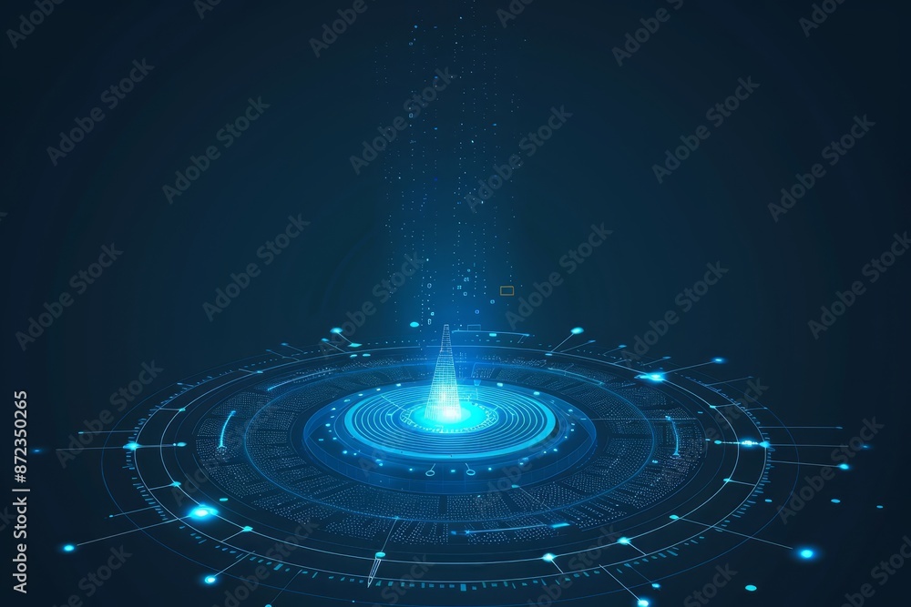 Abstract digital pulse representation in blue, showcasing futuristic technology and dynamic frequency waves with a high-tech design Abstract digital pulse representation in blue, showcasing futuristic technology and dynamic frequency waves with a high-tech design