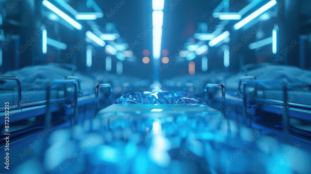 A futuristic medical facility uses elemental magic to heal patients A futuristic medical facility uses elemental magic to heal patients
