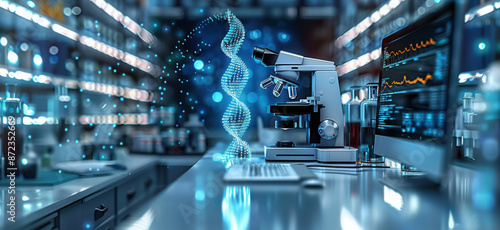 Research medical DNA lab science biotechnology scientist laboratory clinic medicine chemistry. Medical analysis DNA research equipment technology test microscope work health scientific computer gene