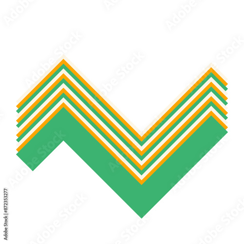 An abstract retro zig zag stripe pattern design element.
