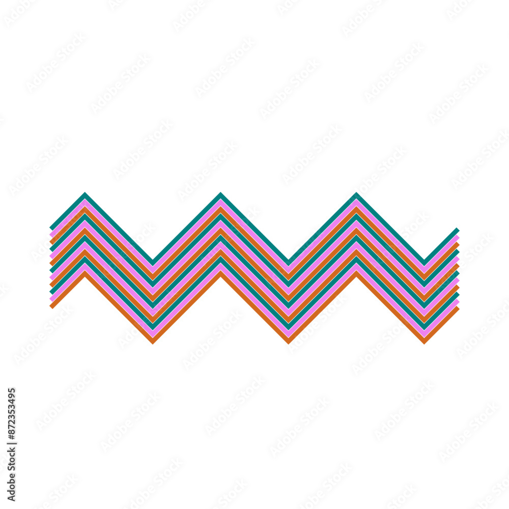 An abstract retro zig zag stripe pattern design element. An abstract retro zig zag stripe pattern design element.