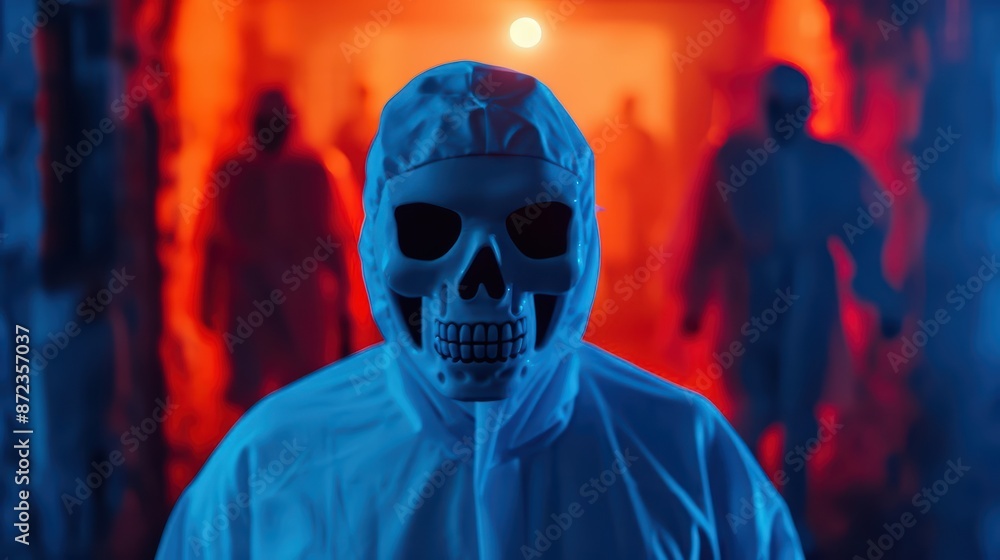 An innovative theme park opens a Halloween attraction where visitors encounter enchanted robots that tell ghost stories and perform mystical tricks An innovative theme park opens a Halloween attraction where visitors encounter enchanted robots that tell ghost stories and perform mystical tricks