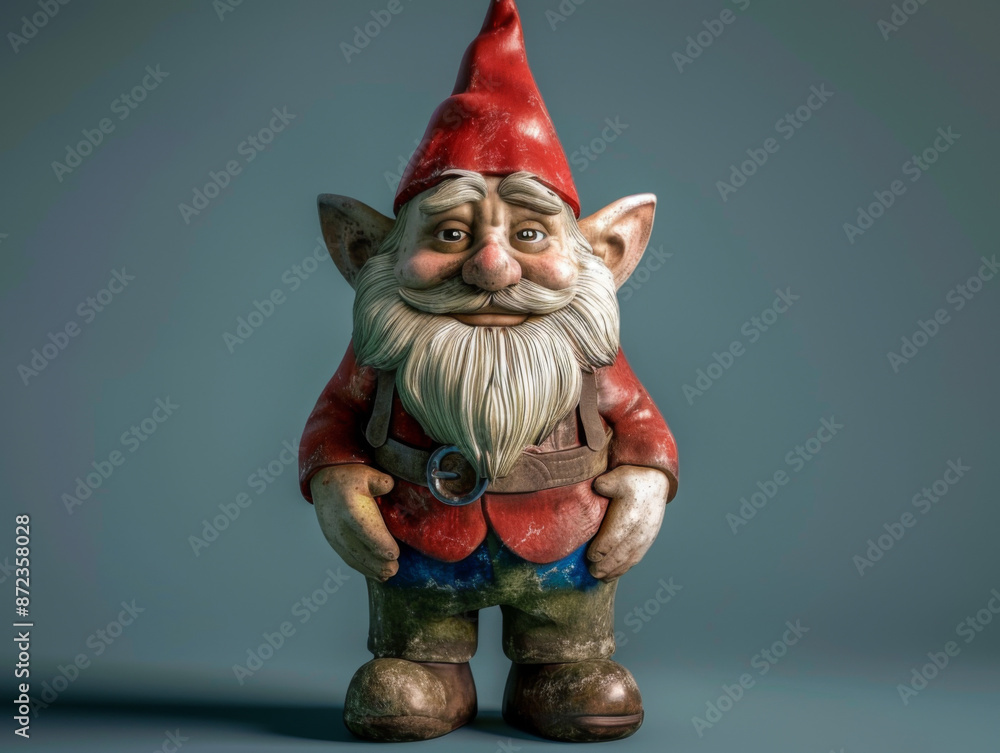 Closeup of Garden Gnome, Generative AI Illustration Closeup of Garden Gnome, Generative AI Illustration