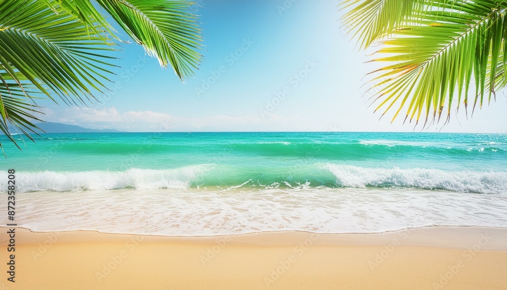Obraz premium Beach with palm tree