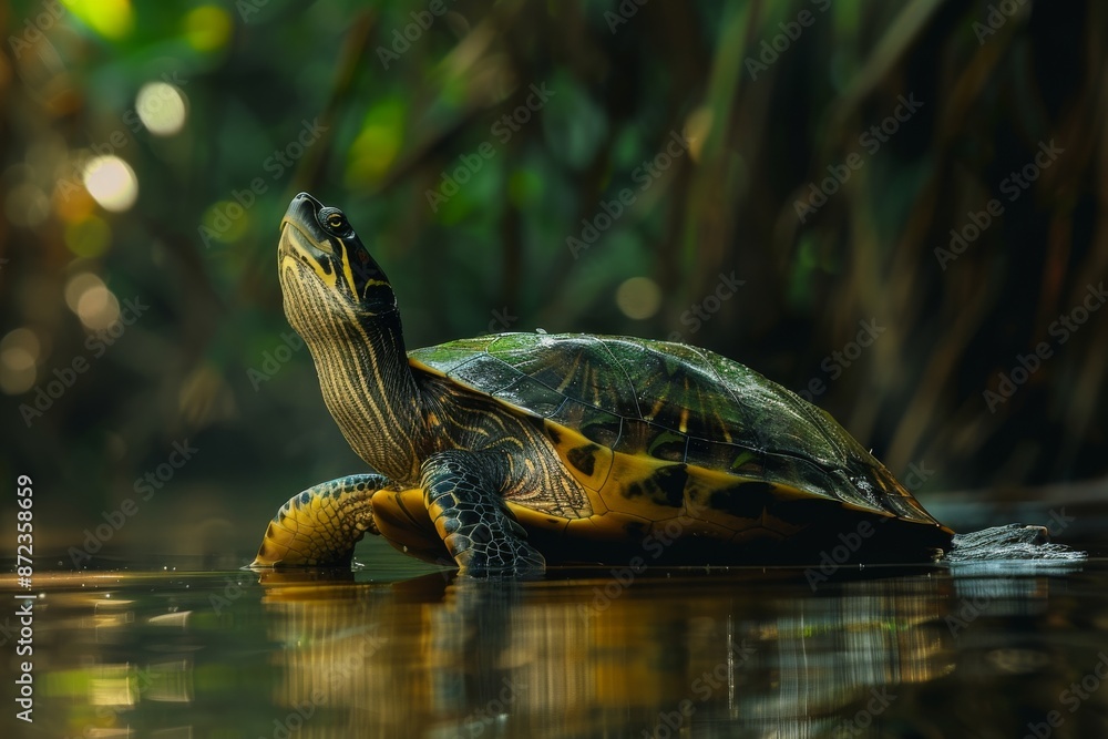 Australian Flatback Turtle, Macro,Left side view Australian Flatback Turtle, Macro,Left side view