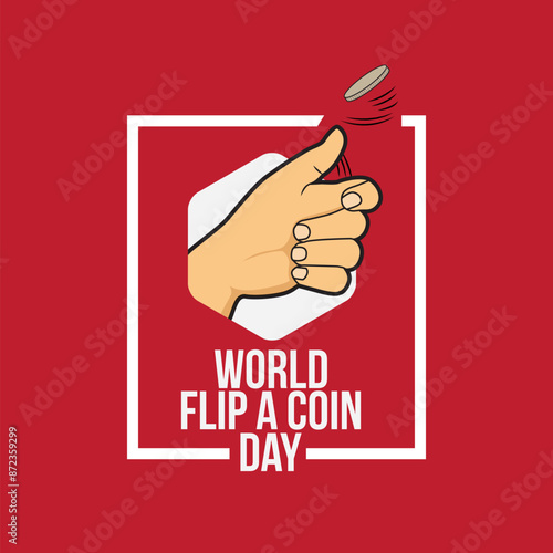 world flip coin day vector illustration. world flip coin day themes design concept with flat style vector illustration. Suitable for greeting card, poster and banner.
