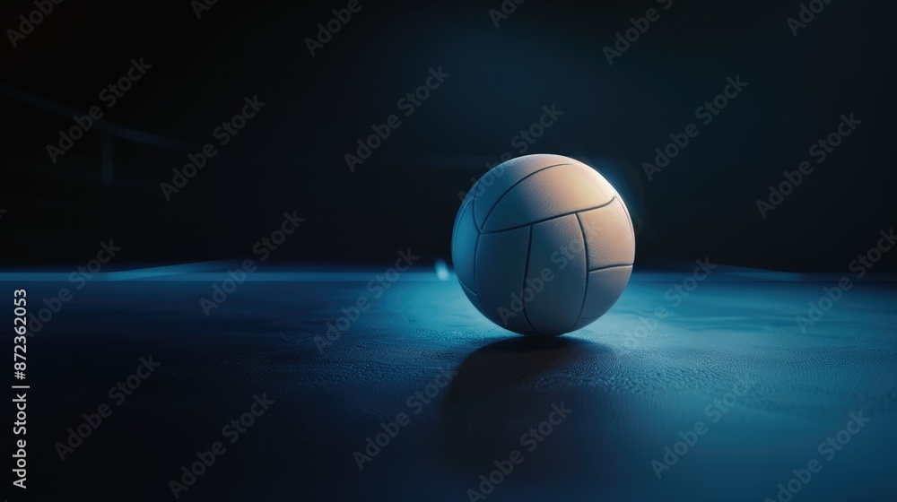Volleyball ball on the floor in the dark. Volleyball ball on the floor in the dark.