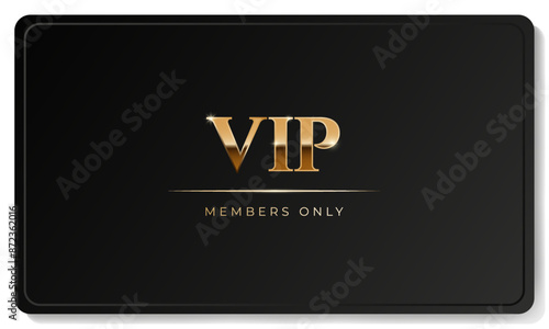Premium VIP card with gold elements in black color. Vector