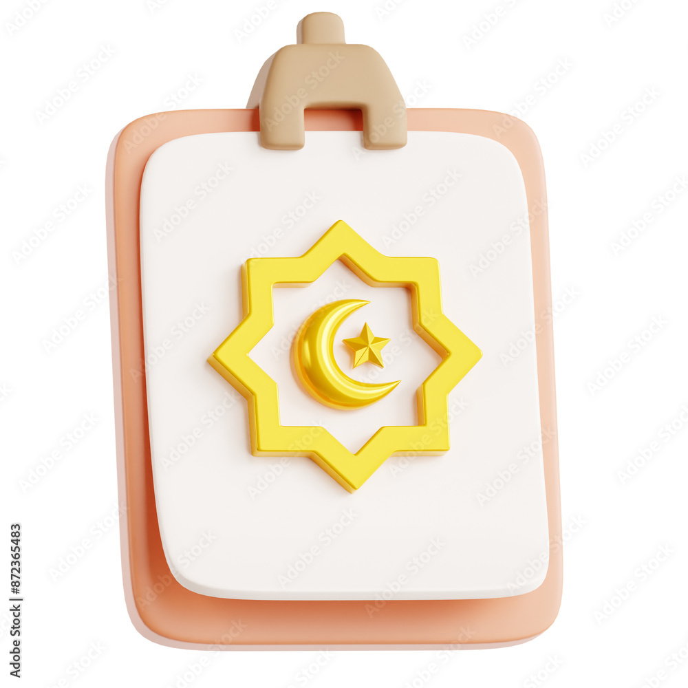 PNG 3D Clipboard with Islamic Symbol icon isolated on a white background
PNG 3D Clipboard with Islamic Symbol icon isolated on a white background