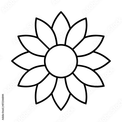 lotus flower isolated on white background line art icons.
